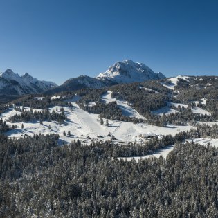 View of the Kranzberg family paradise ski area in Mittenwald, © Alpenwelt Karwendel | Wolfgang Ehn