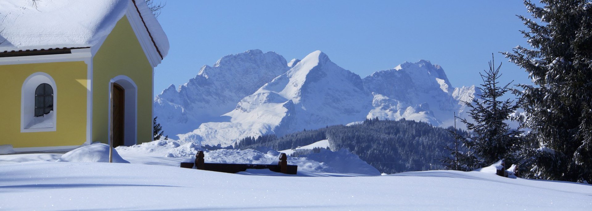 Die Kapelle Maria Rast bei Krün in den Wintermonaten. , © Alpenwelt Karwendel | Christoph Schober 